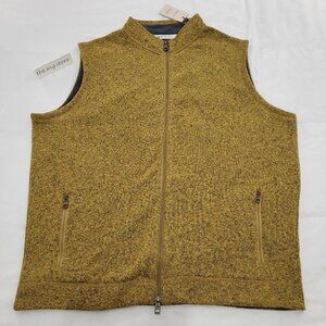 Peter Millar Crown Mens Sweater Fleece Full-Zip Vest XL Yellow $150 NWT